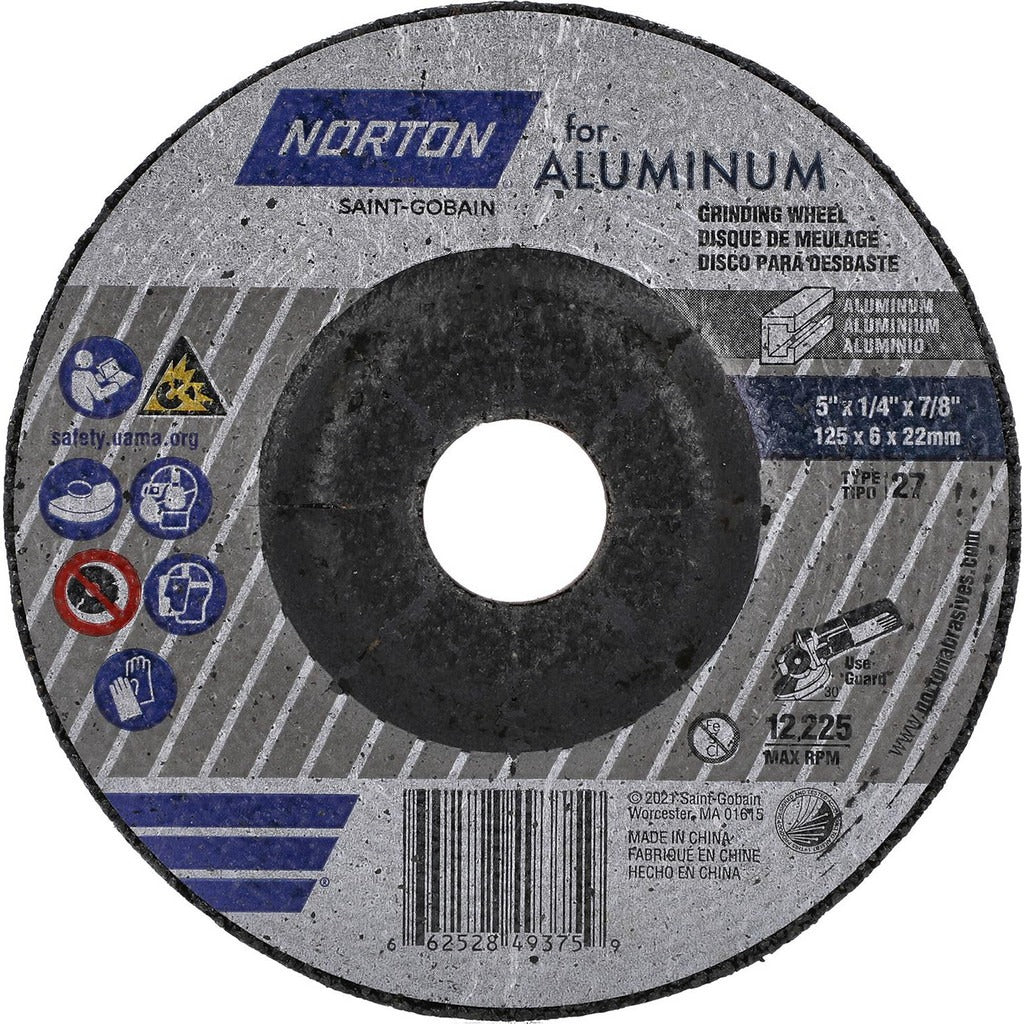 NORTON Norton 66252849375 5 Inch Type 27 Grinding Wheel 20 Grit