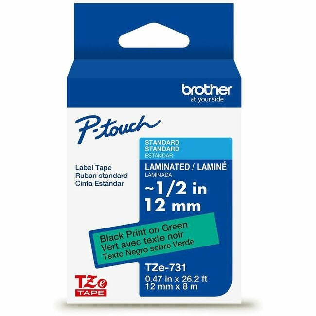 BROTHER Brother BRTTZE731G Genuine P-touch TZe731 Label Tape Laminated (12 mm x 8 m) TZE731G