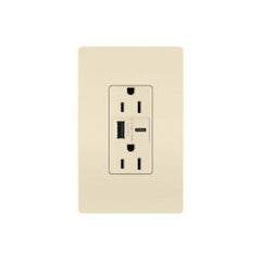 Pass & Seymour R26USBACLA Combination USB Charger & Duplex Receptacle Device Light Almond