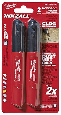 MILWAUKEE Milwaukee 48-22-3102 Inkzall Medium Point Marker Black 2 Pack