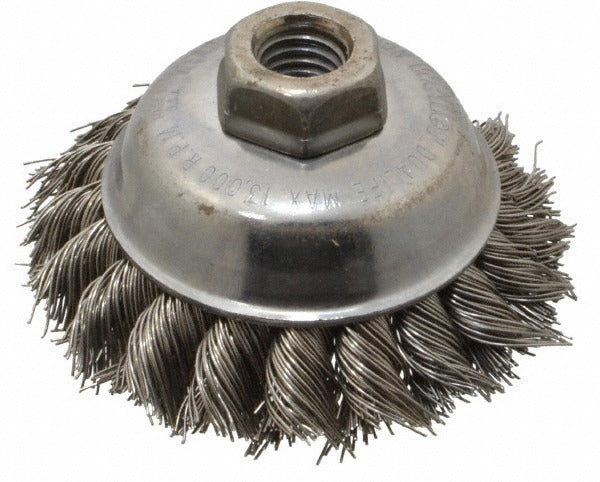 WEILER Weiler 94697 Knotted Cup Brush 3.5 in Stainless Steel