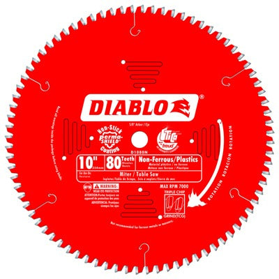 DIABLO Freud D1080N 10 in 80T Non-ferrous Plastic Saw Blade