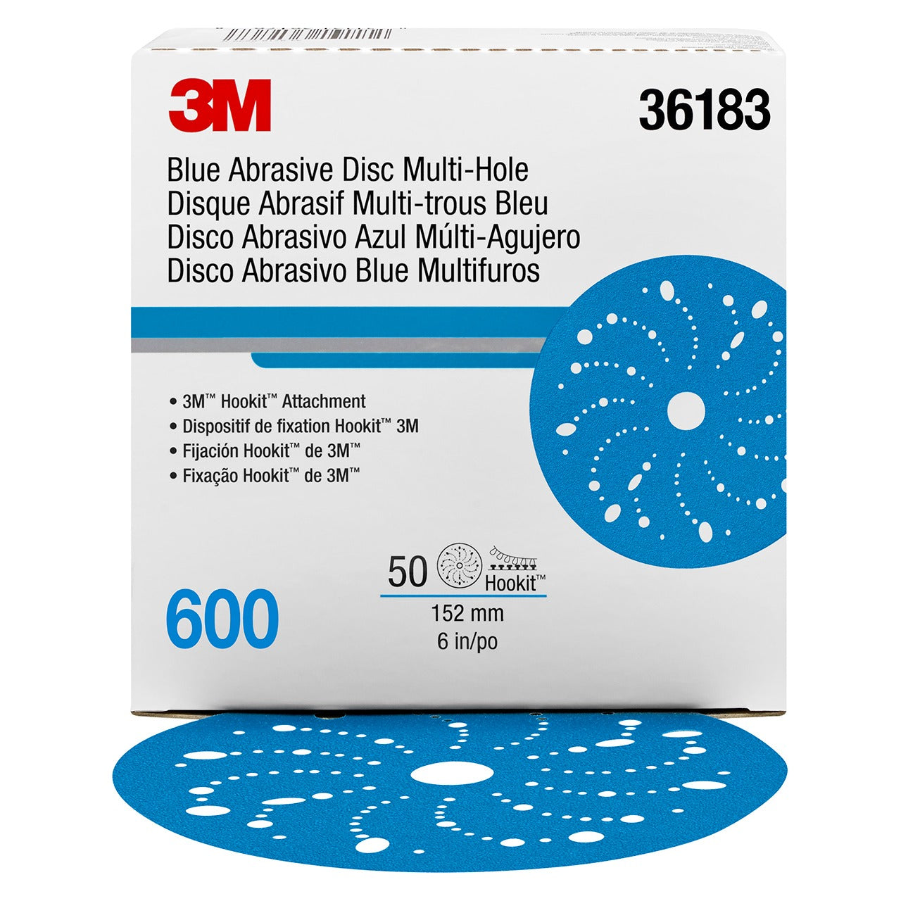 3M 3M 7100091110 Hookit 321U Disc 6 Inch Dia 600 Grit 50/Box