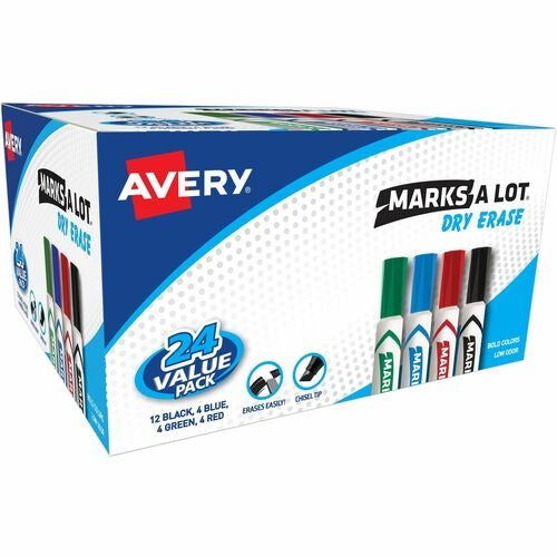 AVERY Avery AVE98188 Dry-erase Markers Chisel Tip Box of 24