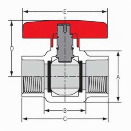 Spears 8722-007 3/4 PVC CWV BALL VALVE SOC EPDM