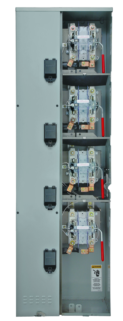 Siemens WML13400RJ 240 VAC 400 Amp 3-Phase 25 kA 4-Wire 7-Jaw 1-Position Lever Bypass Ringless Meter Stack