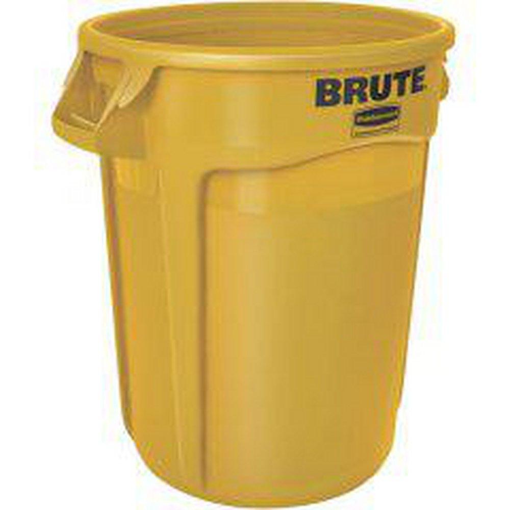 Rubbermaid FG262000YEL Brute 20 Gallon Resin Vented Trash Container