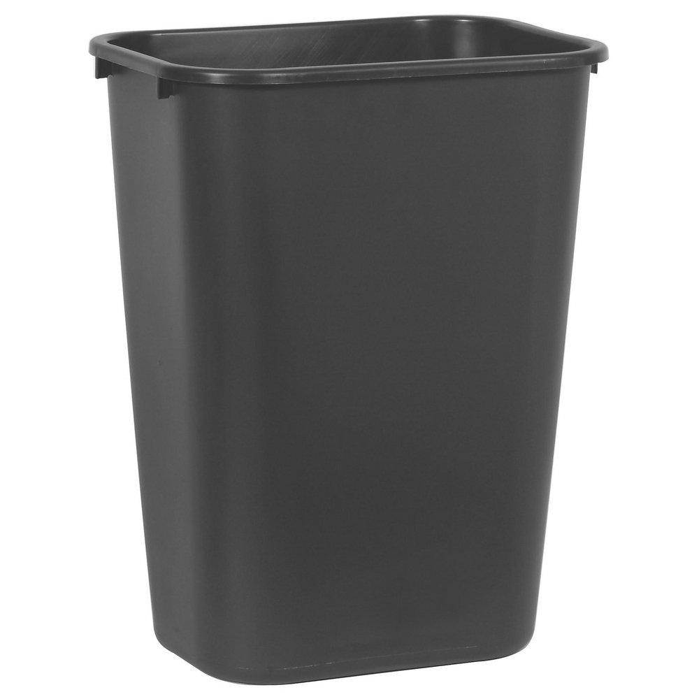 Rubbermaid FG295700BLA LG RECT WSTBSKT - 10 Gallon Rubbermaid Plastic Wastebasket - Black