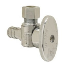 PlumbShop PLB104XP Lead Free Barbed PEX x Compression 1/4 Turn Angle Stop 1/2 x 3/8 Compression