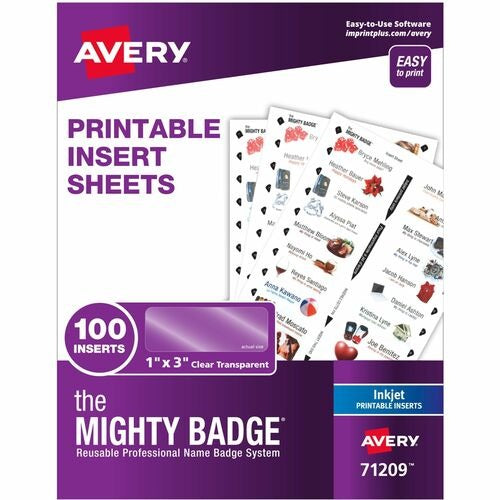 AVERY Avery AVE71209 Name Badge Insert Sheets 1x3 in 100-pack