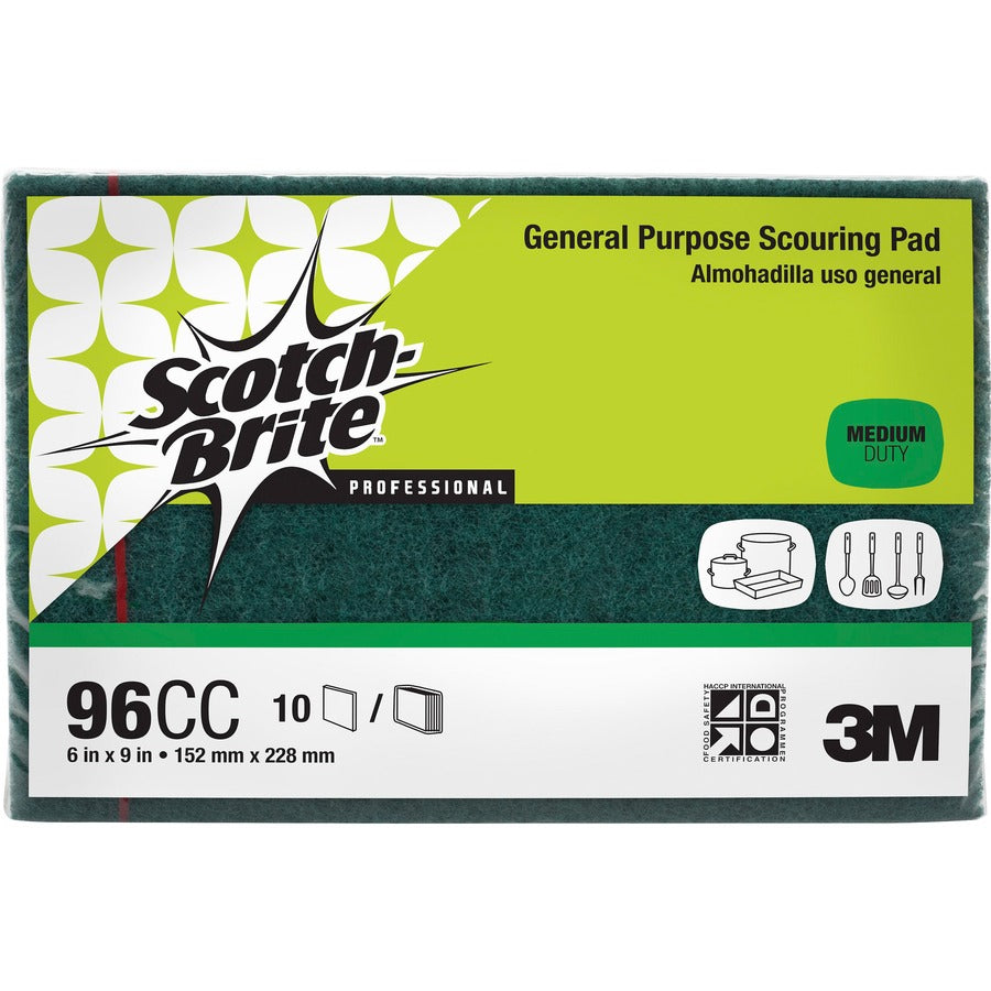 3M 3M MMM96CC Scotch-Brite General-Purpose Scouring Pads 6 x 9 in 10/Pack