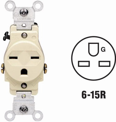 LEVITON Leviton Mfg Co 071-05029-00I Spec Grade Outlet Ivory