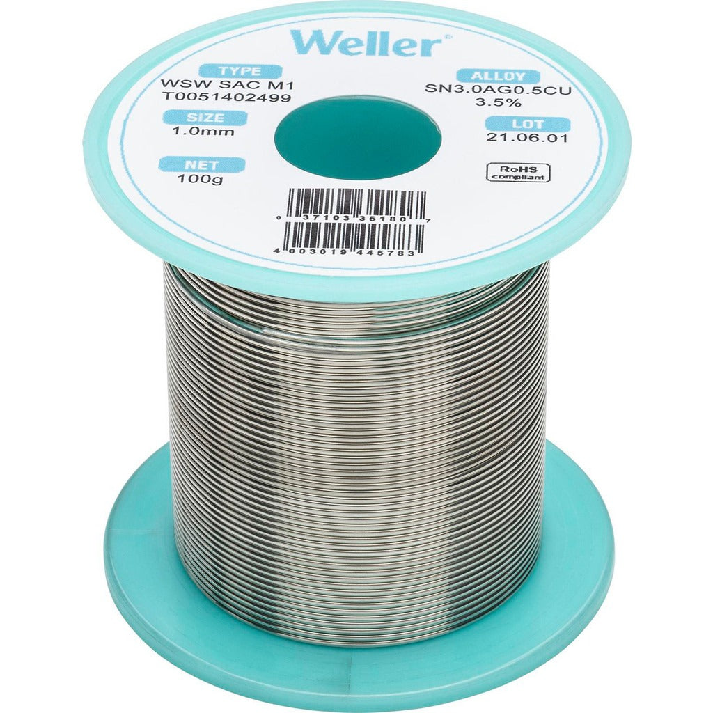 WELLER Weller T0051402499 Lead Free Solder Spool 100g 1.0mm