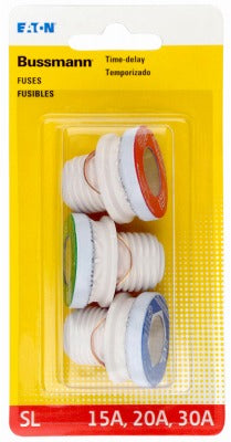 BUSSMANN Cooper Bussmann BP/SL-A Sl Plug Fuse Assorted 3 Pack