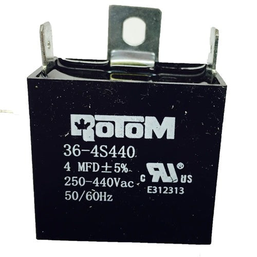 ROTOM Rotom 36-4S440 Square Run Capacitor 4 MFD (1.46 x 0.87 x 1.34 in)