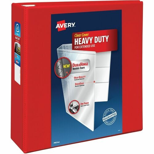 AVERY Avery AVE79326 Heavy-duty View Binder 4 Inch D-ring Red