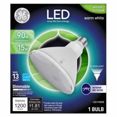 GE G E Lighting 38451 PAR38 Led Flood Light Bulb 15W 3-pack