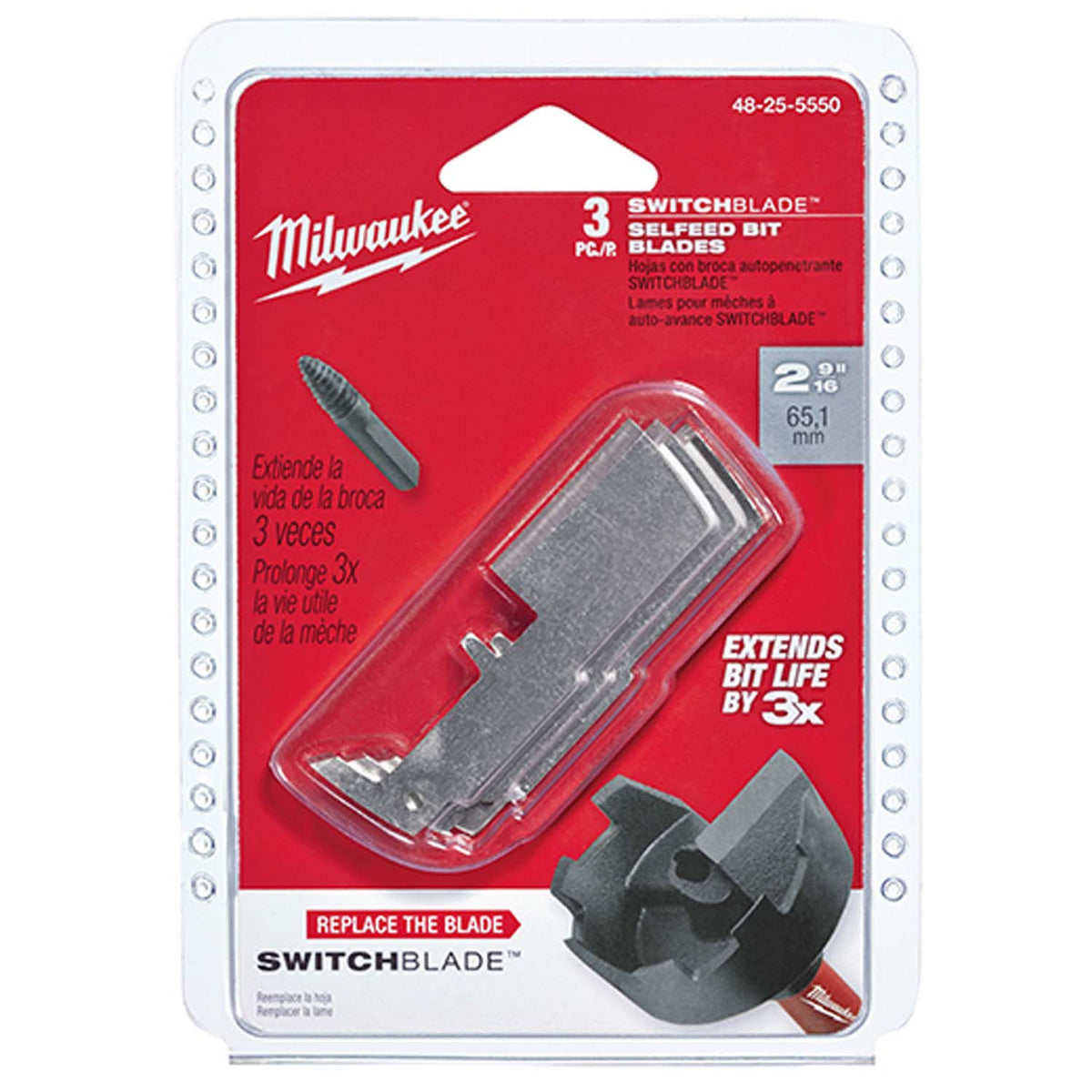 Milwaukee 48-25-5540 SwitchBlade Replacement Blades 2-1/8 in. (3 Pack)