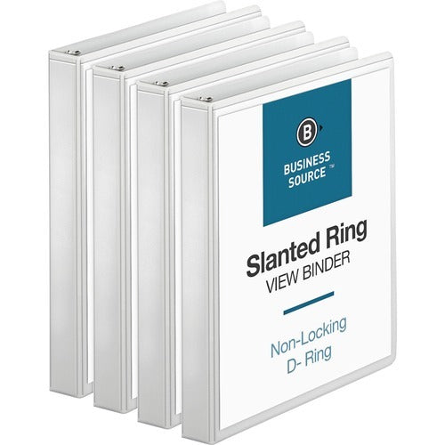 BUSINESS SOURCE Business Source BSN28440BD 1 Inch D-ring View Binder 4-pack
