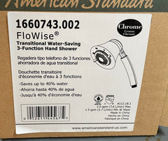 American Standard 1660743.002 Flowise Chrome Transitional Water-Saving 3-Function Hand Shower