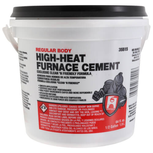 Hercules 35515 Regular Body High Heat Furnace Cement, 1/2 Gallon Bucket