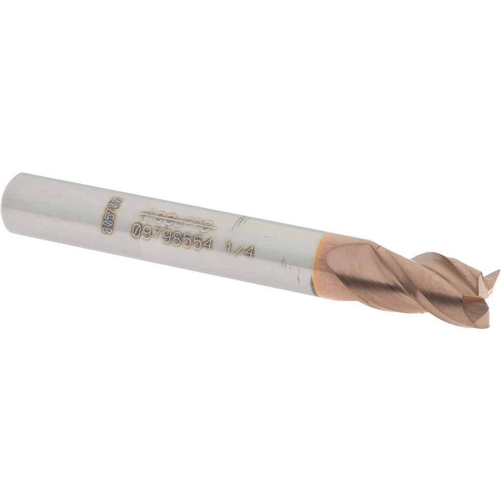 ACCUPRO Accupro 12182170 Square End Mill 0.25 in 3 Flute Carbide Ticn