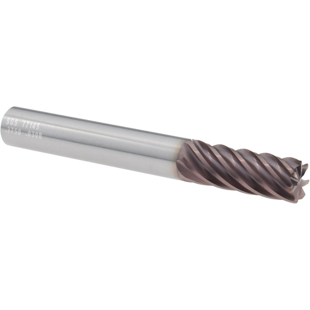 KYOCERA SGS PRECISION TOOLS Sgs 77145 Corner Radius End Mill 3/8 in 7 Flute Carbide