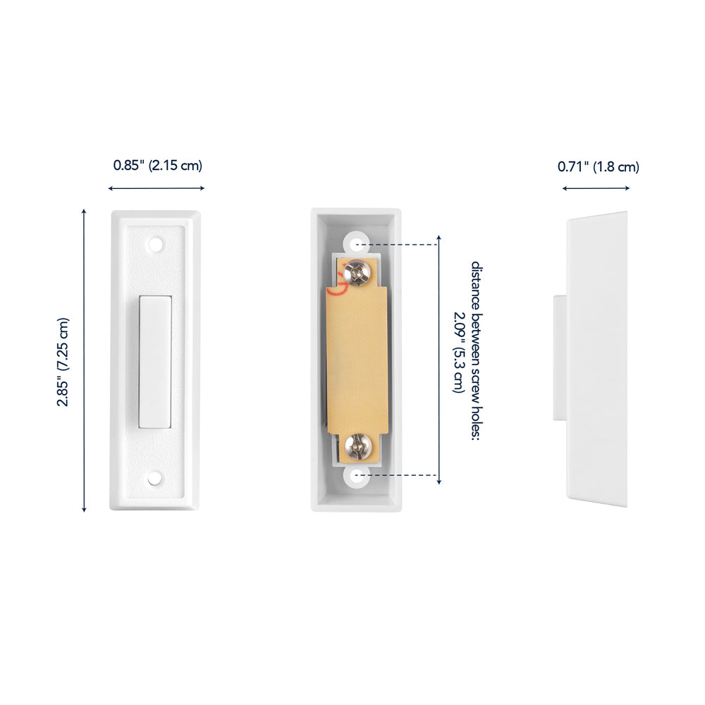 HEATH ZENITH Heath Zenith 18000092 Wired Pushbutton Doorbell (3 in H x 7/8 in W x 3/4 in D)