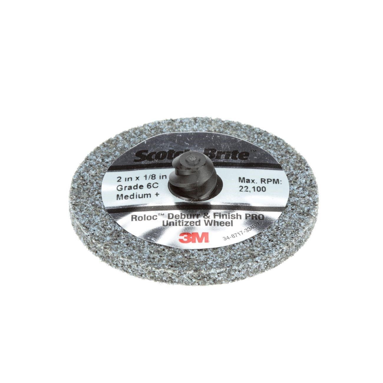 3M 3M 7100081367 Scotch-Brite Roloc Unitized Wheel 2 Inch Dia Medium Grit (60/Case)