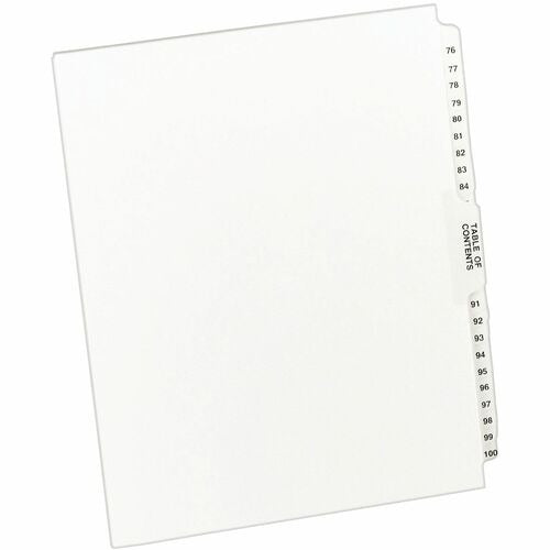 AVERY Avery AVE11397 Index Dividers Numbered 76-100 Set of 25