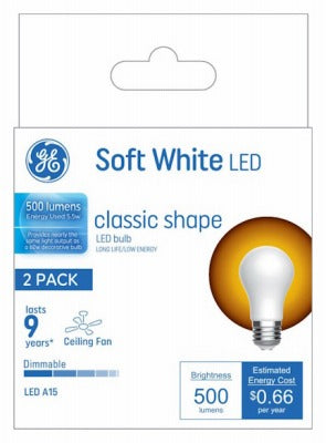 GE G E Lighting 93130354 Led A15 Fan Bulb 5.5W 2700K 2 Pack