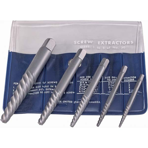 CLE-LINE Cle-line C21149 Screw Extractor Set 5 Piece No 1-5