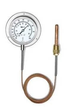 Weiss 35BL-100 Union Connected Dial Thermometer 3 1/2 in Dial 5 in Capillary -20-0-100 F Range