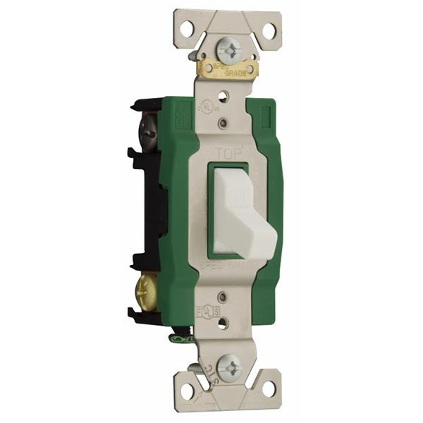 COOPER WIRING DEVICES Cooper Wiring Devices 3032W Automatic Grounding Toggle Switch 1 hp/2 hp (Double-Pole)