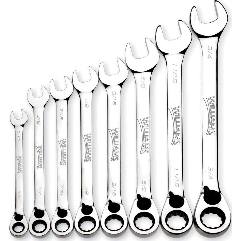 WILLIAMS COMFORT PRODUCTS Williams JHWWS-1168RC Ratcheting Wrench Set 8 Piece