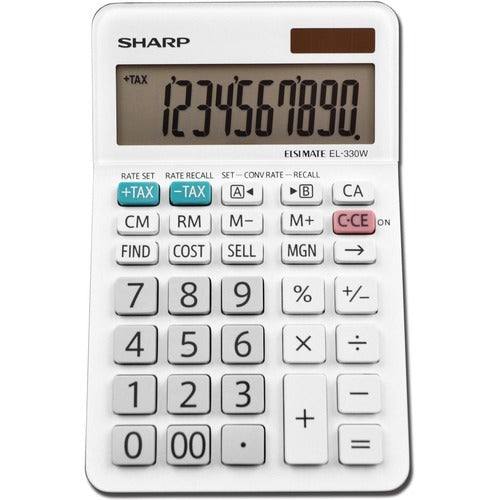 SHARP Sharp SHREL330WB 10-digit Desktop Calculator Solar Battery