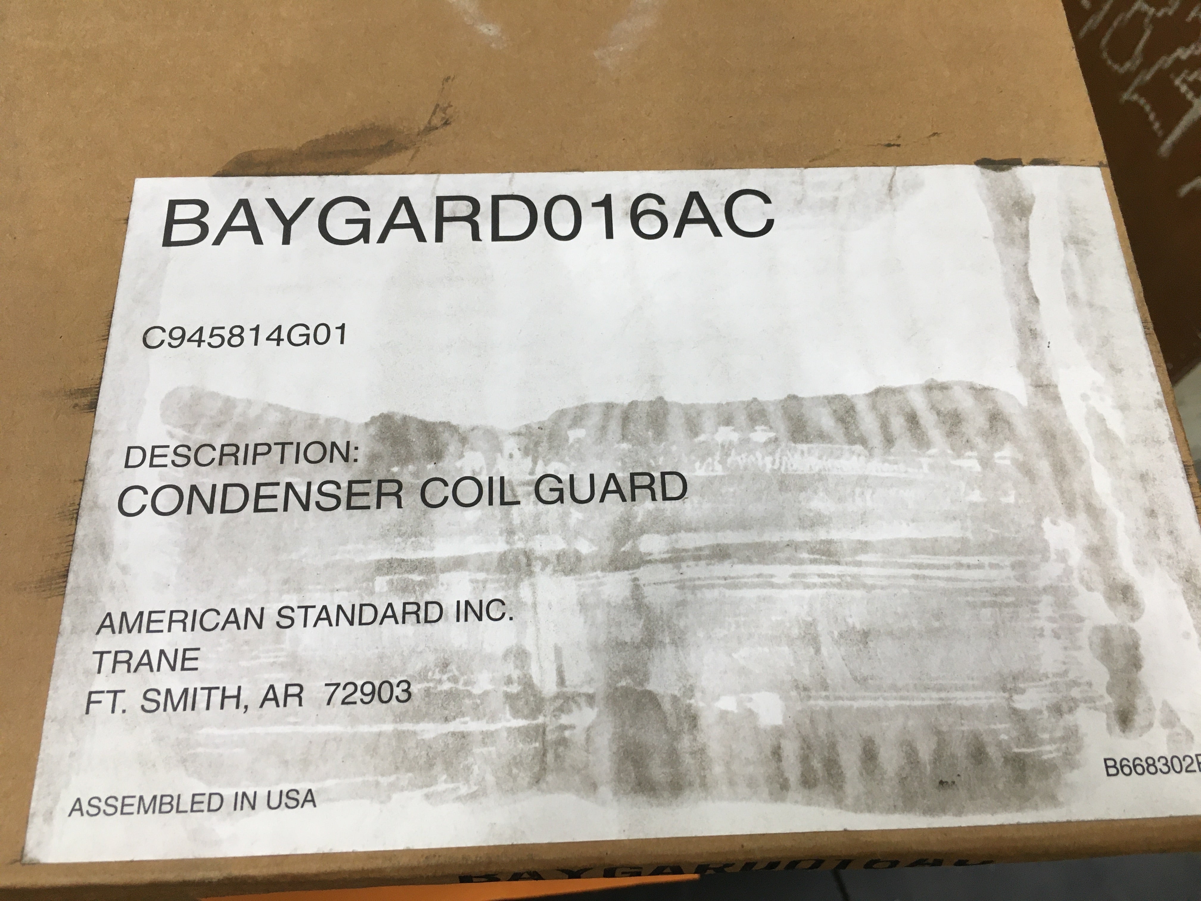 Trane BAYGARD016A Condenser Coil Guard Power