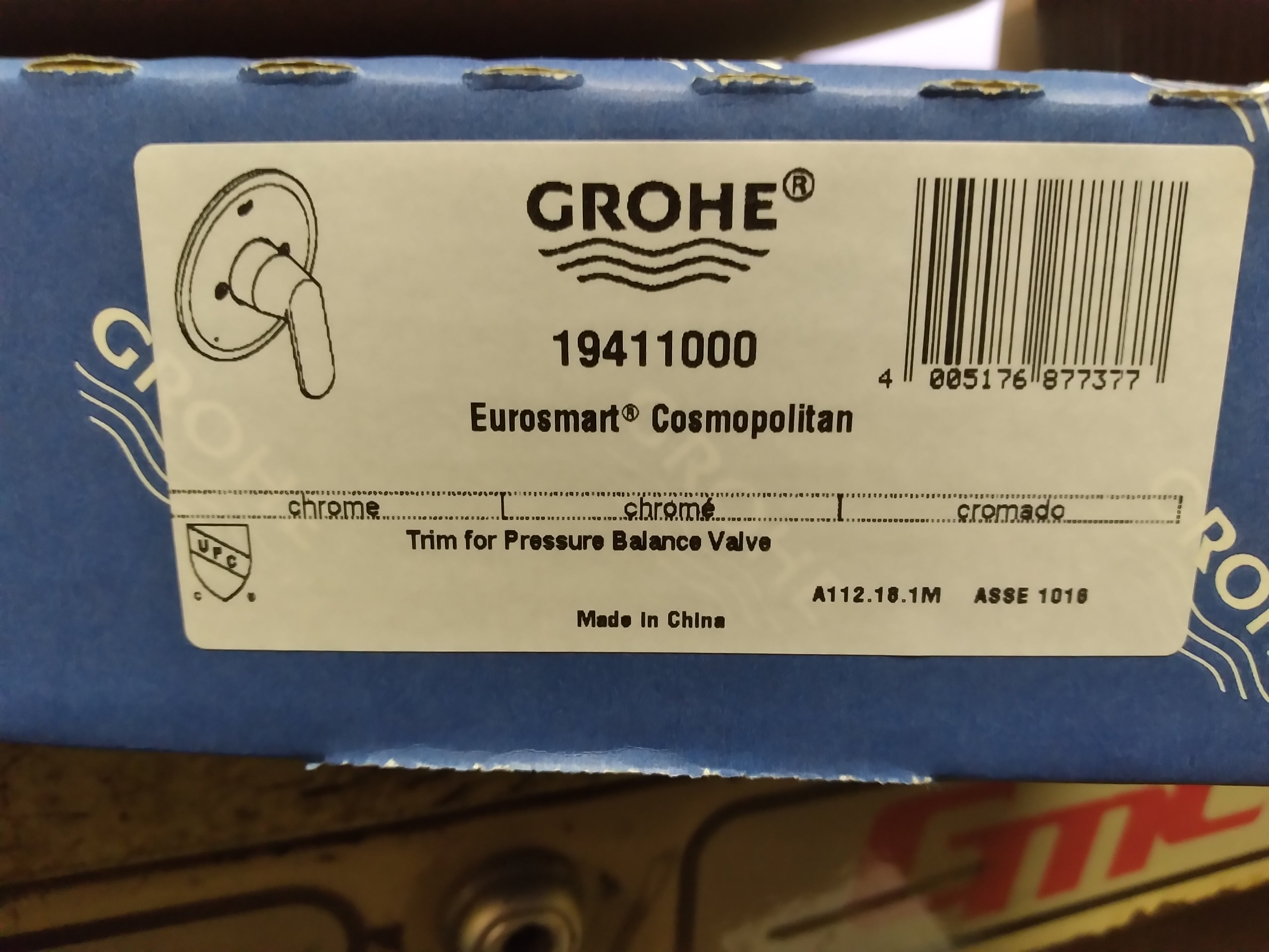 GROHE 19411000 Eurosmart Cosmopolitan PBV Trim Shw. Us