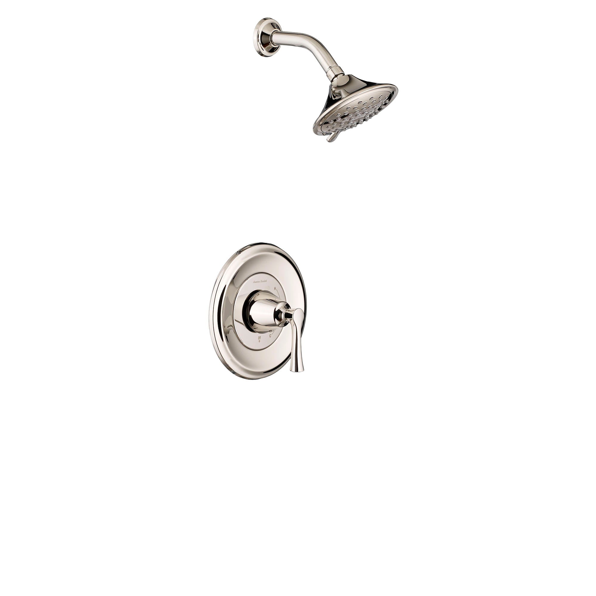 American Standard T722507.013 Estate Polished Nickel Pressure Balanced Shower Only Trim With Shower Head Less Valve