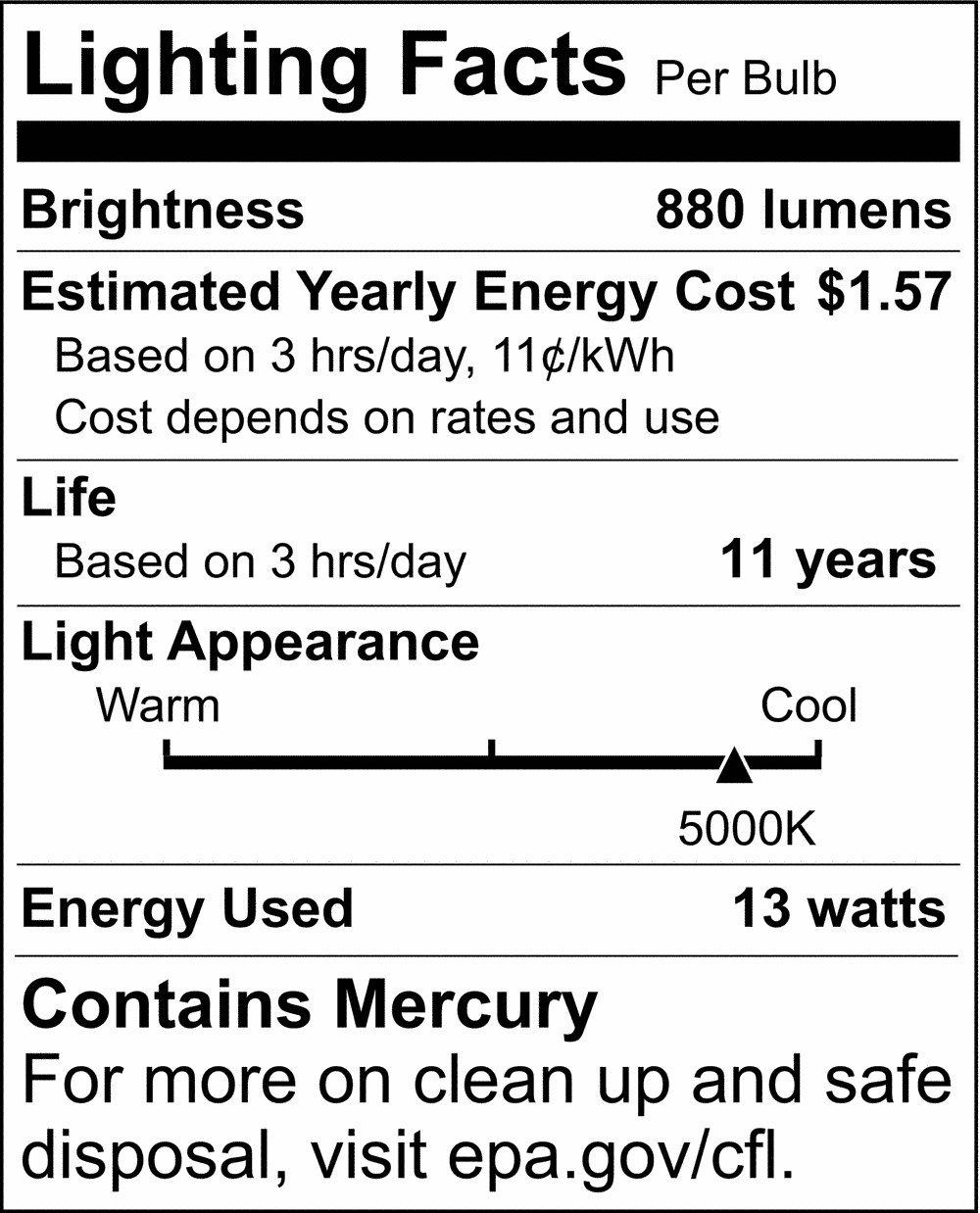 SATCO S7219 13W T2 Compact Fluorescent Light Bulb with Medium Base