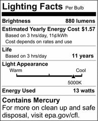 SATCO S7219 13W T2 Compact Fluorescent Light Bulb with Medium Base