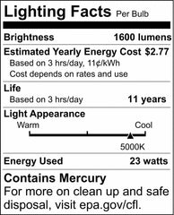 SATCO S7229 23W T2 Coil Compact Fluorescent Light Bulb with Medium Base