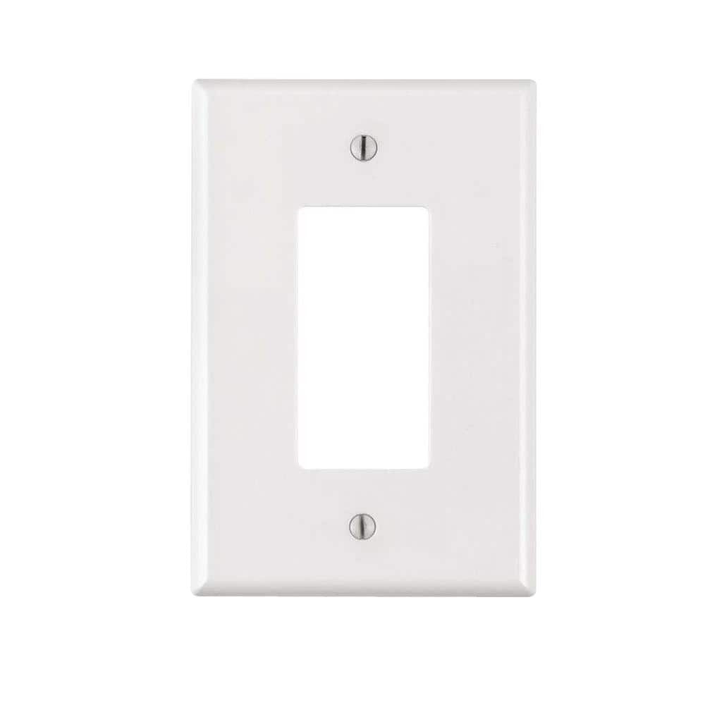 LEVITON Leviton R52-88601-00W Decora 1-Gang Plastic Oversized Rocker Decorator Wall Plate 1-Pack