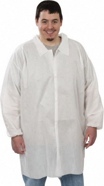 PRO-SAFE Pro-safe KM-LC0-WE-SMS-MED-WHITE Lab Coat Iso 6 Med 30pk