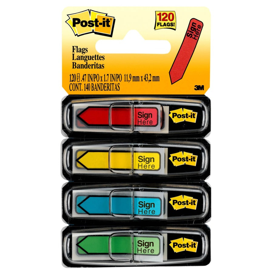 3M 3M MMM684SH Post-it Message Flags (1/2 in x 1-3/4 in, 120 Pack)