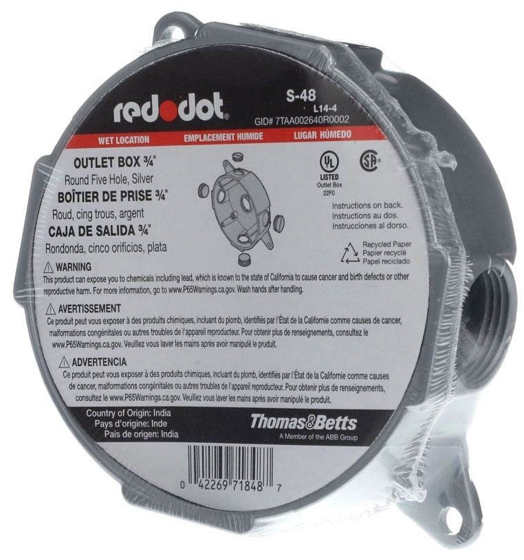 MULBERRY METAL PRODUCTS Mulberry Metal Products 30326 weatherproof round box 5 x 3/4 in hubs (fka R-Dot S48, BWF RB-7V)