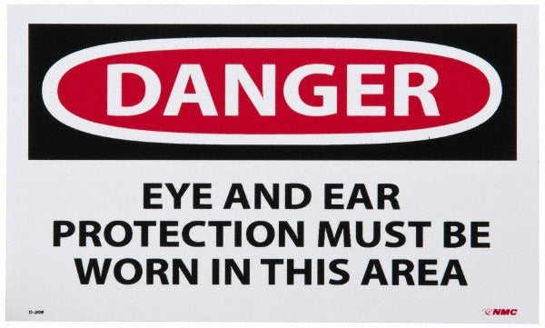ACCUFORMNMC Accuformnmc D209AP Danger Eye Ear Protection Label