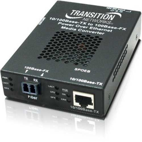LANTRONIX Transition Networks SPOEB1013-105-NA Poe Media Converter