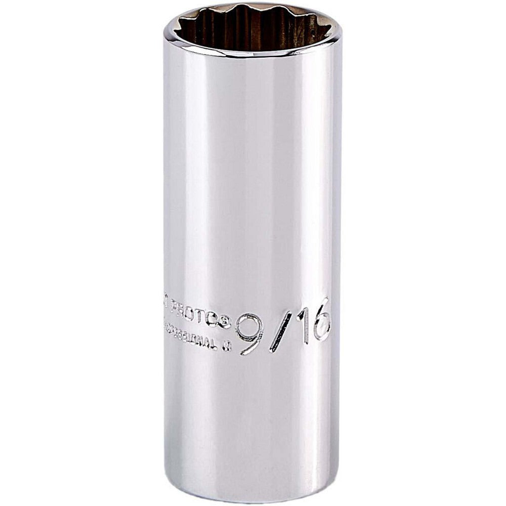 PROTO Proto J4718LT Deep Hand Socket 9/16 Inch 12-point