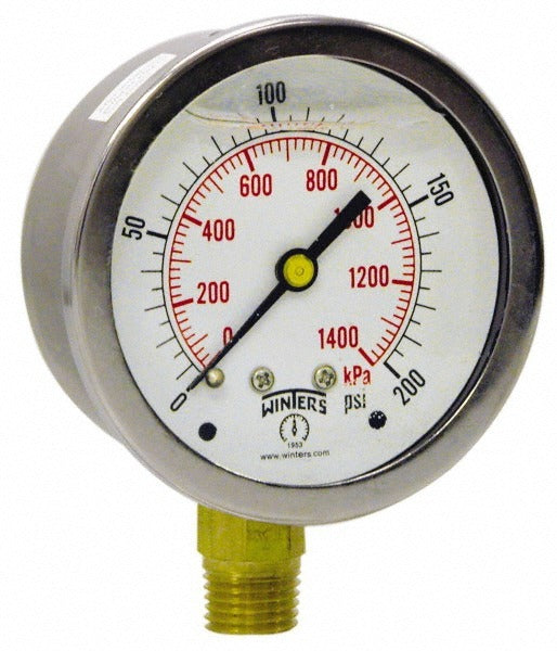 WINTERS Winters PFQ805 Liquid Fillable Pressure Gauge 0-160 Psi